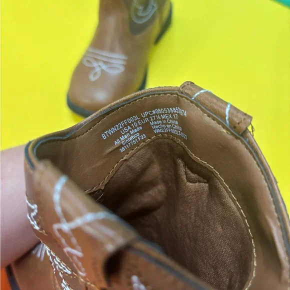 Wonder Nation Brown Cowboy Boots Size 10T for Toddlers - Picture 6 of 7